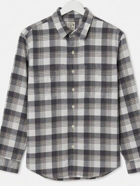 J Crew Medium Blue Plaid Flannel Button Down Shirt Mens Medium